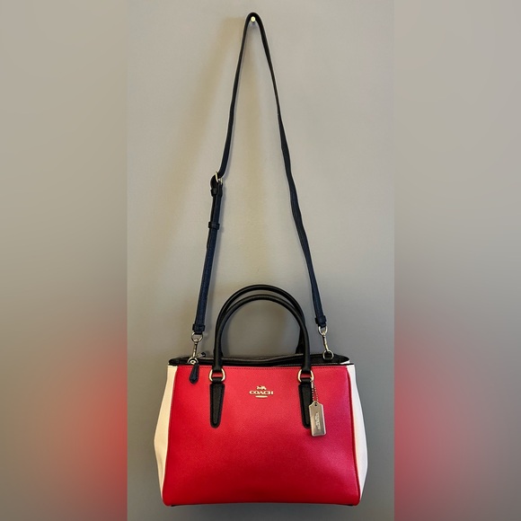 Coach Red, White and Black Satchel or Crossbody - Picture 2 of 14